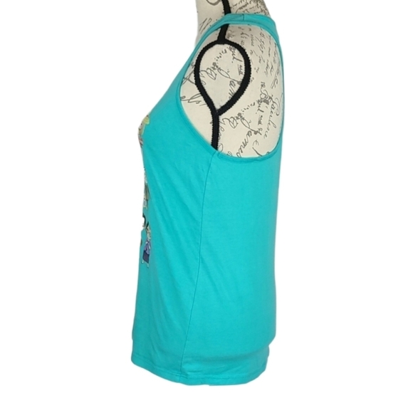 Beach Day Racerback Tank Top Tee - Teal Blue - Picture 3 of 7